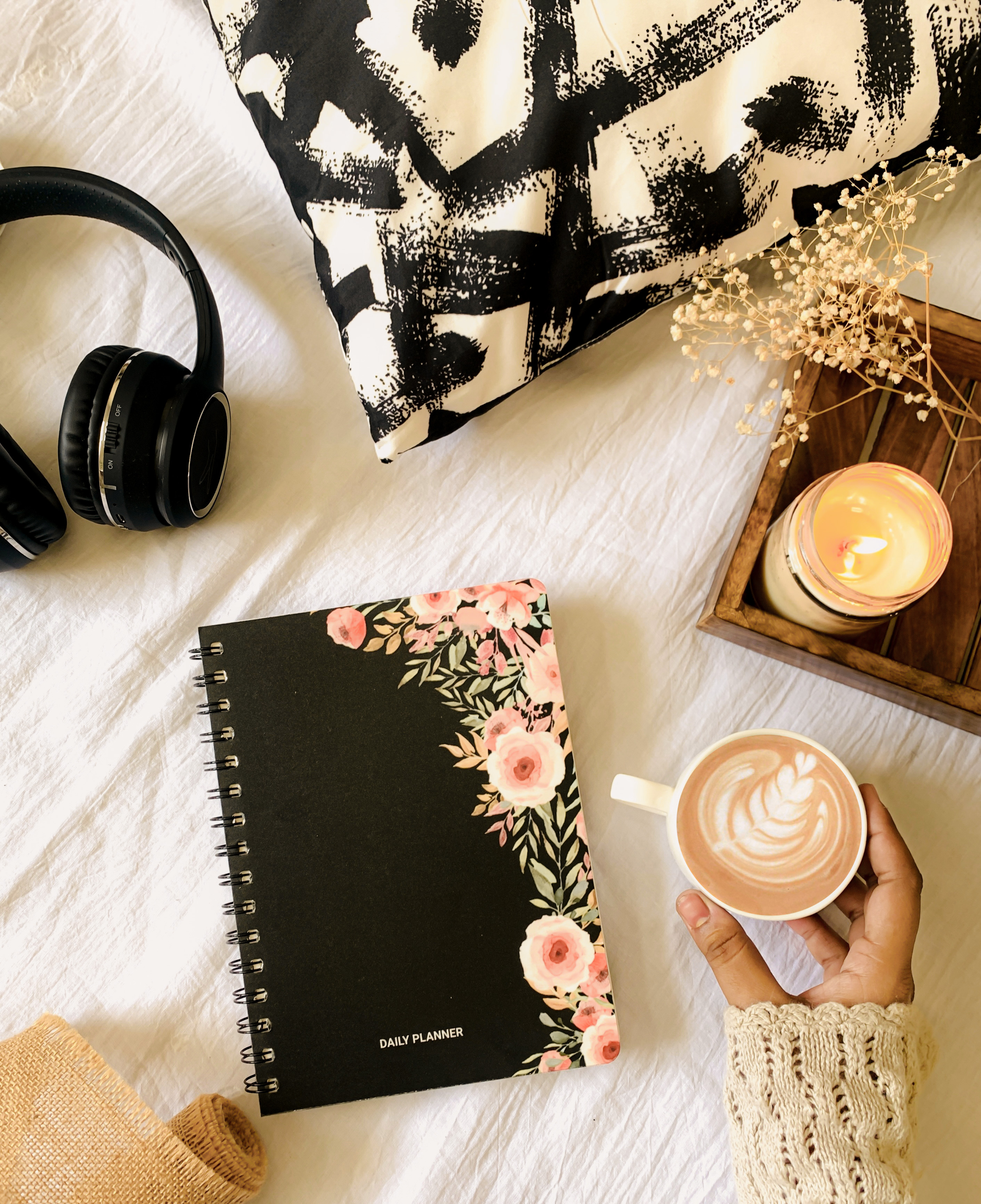 ScribPal Black Floral Daily Planner